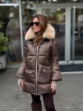 FLO CLO JAKNA ELLY 100 DOUBLE MOKA LEOPARDO