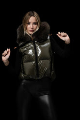 FLO CLO GILET AMINA LACCA MILITARE