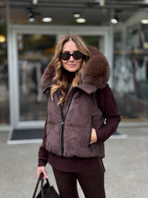 FLO CLO GILET AMINA TEX MARONE