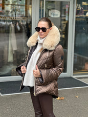 FLO CLO JAKNA CLIZIA DOUBLE MOKA LEOPARDO