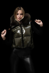 FLO CLO GILET AMINA LACCA MILITARE