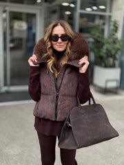 FLO CLO GILET AMINA TEX MARONE