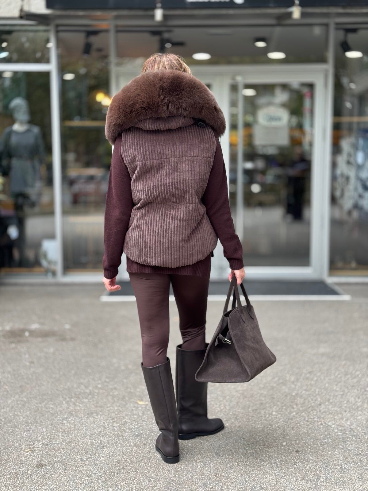 FLO CLO GILET AMINA TEX MARONE