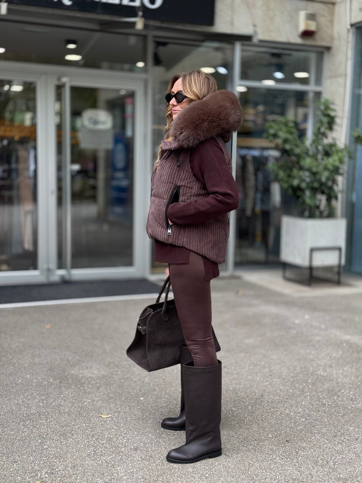 FLO CLO GILET AMINA TEX MARONE