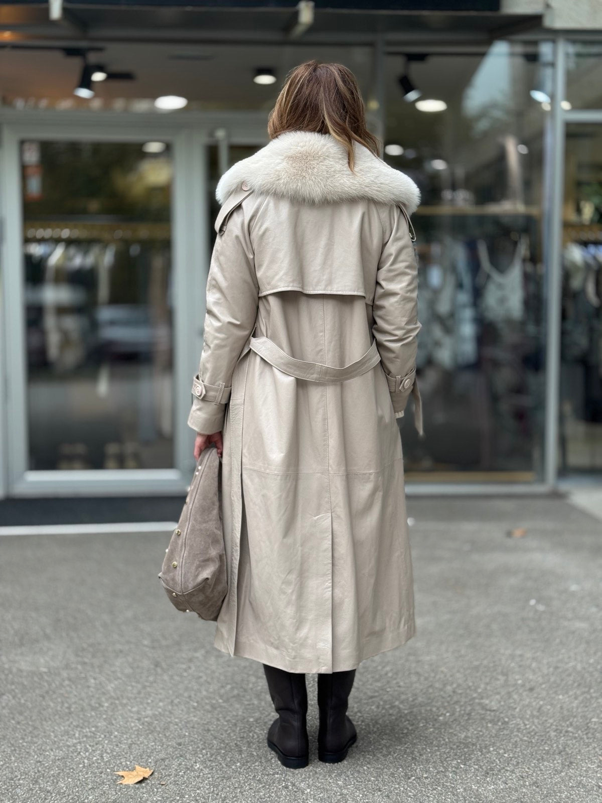 FLO CLO JAKNA KARMEN LUNGO PELLE BEIGE